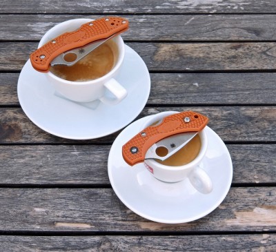 Coffee and a knife Spyderco Perspective.JPG