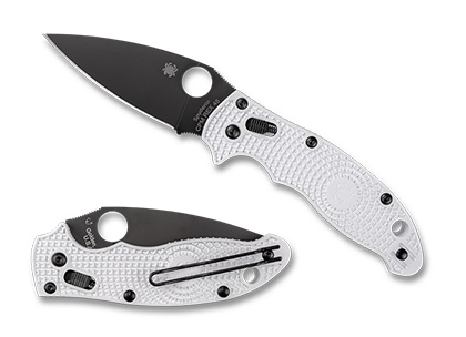 The Manix  2 Lightweight FRCP White CPM REX 45 Exclusive Knife shown opened and closed.