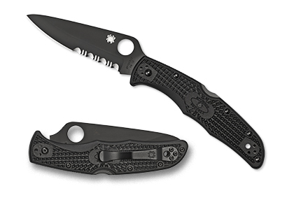 The Endura® 4 FRN Black/Black Blade shown open and closed