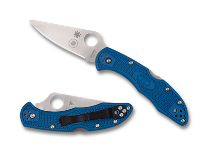 The Delica® 4 NLEOMF Lightweight Blue Flat Ground shown open and closed