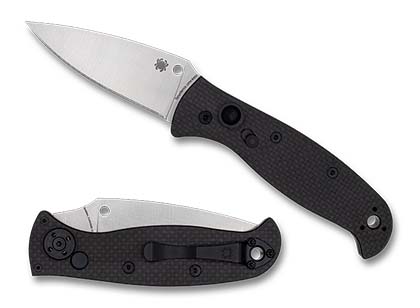 The Autonomy  2 Black Carbon Fiber CPM S30V Exclusive Knife shown opened and closed.