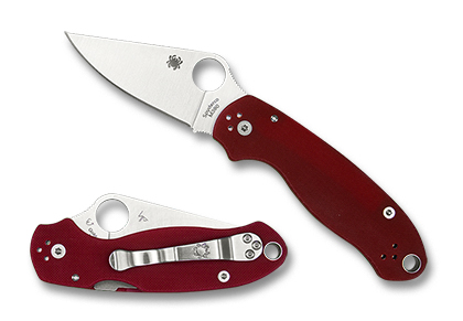 The Para® 3 Red G-10 M390 Exclusive shown open and closed