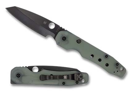 The Smock Natural G-10 CPM M4 Black Blade Exclusive  Knife shown opened and closed.