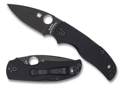 The Native® 5 Smooth G-10 CPM CRU-WEAR Black Blade Exclusive shown open and closed