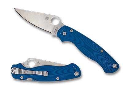 The Para Military® 2 Blue Aluminum Cosmic Arc CTS BD1N Exclusive shown open and closed