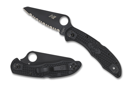 The Salt® 2 FRN Black/Black Blade shown open and closed