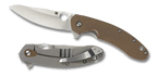 The Southard Folder™ G-10 Brown / Titanium shown open and closed.