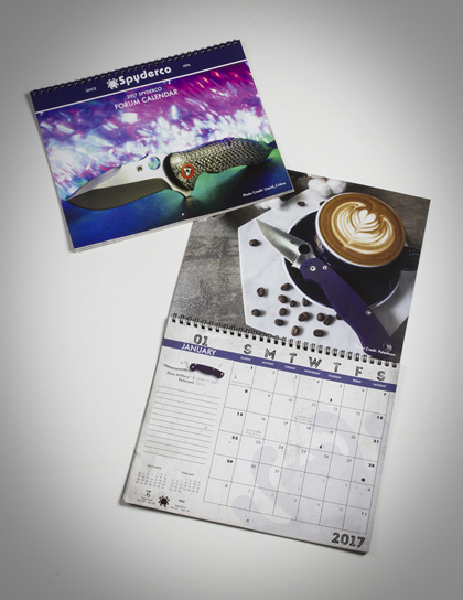 The 2017 Wall Calendar shown open and closed