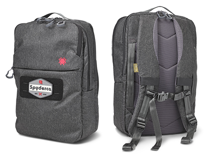 The Spyderco  X Vanquest  ADDAX-18 Backpack Knife shown opened and closed.