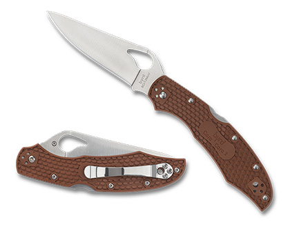 The Cara Cara  2 Brown FRN Knife shown opened and closed.