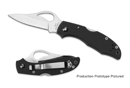 The Meadowlark  Black G-10 Knife shown opened and closed.