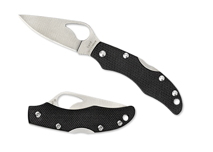 The Finch  2 G-10 Black Knife shown opened and closed.