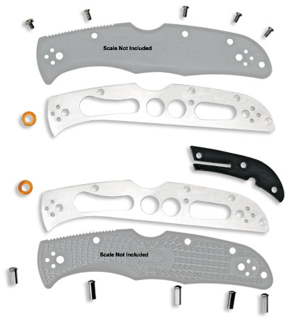 The Spyderco Parts Kit shown open and closed