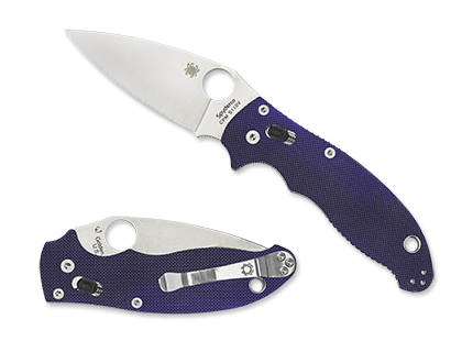 The Manix  2 Dark Blue G-10 CPM S110V Knife shown opened and closed.
