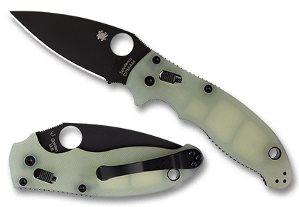 The Manix  2 G-10 Natural Black Blade Exclusive Knife shown opened and closed.
