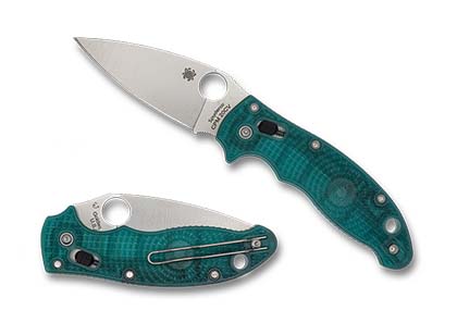 The Manix  2 Lightweight FRCP Mystic Green CPM 20CV Exclusive Knife shown opened and closed.