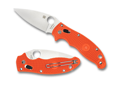 The Manix  2 Lightweight FRCP Orange CPM S90V Exclusive Knife shown opened and closed.