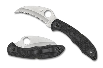 The Tasman Salt  2 FRN Black Knife shown opened and closed.