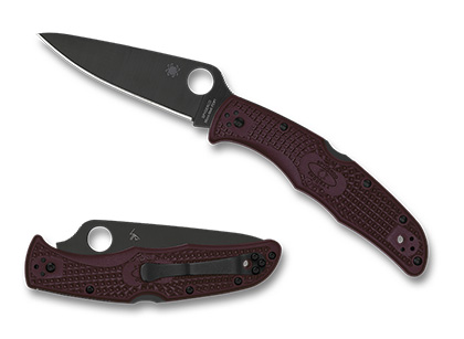 The Endura  4 Lightweight Micro-Melt  PD 1 Black Blade Knife shown opened and closed.