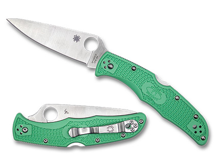 The Endura  4 Lightweight Mint FRN CPM M4 Knife shown opened and closed.
