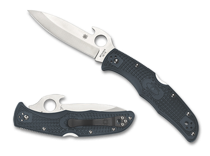 The Endura  4 FRN Grey Emerson Opener Knife shown opened and closed.