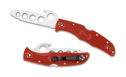 The Endura  4 Emerson Opener Trainer Knife shown opened and closed.