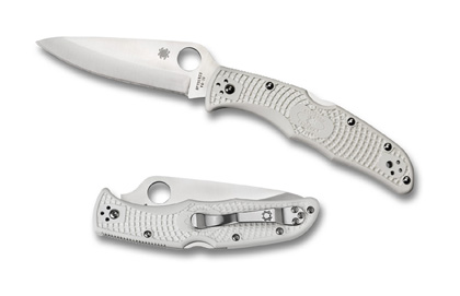 The Endura  4 White FRN Knife shown opened and closed.