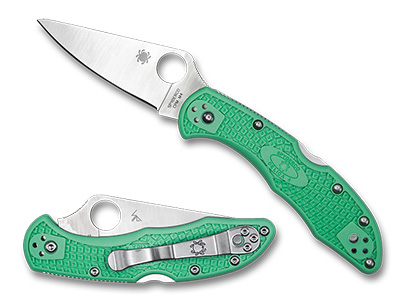 The Delica® 4 Mint FRN CPM M4 Exclusive shown open and closed