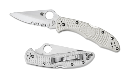 The Delica® 4 White FRN shown open and closed