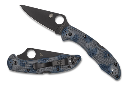 The Delica® 4 Gray-Blue Zome Super Blue Black Blade Sprint Run™ shown open and closed