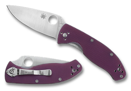 The Tenacious  Red Check G-10 Exclusive Knife shown opened and closed.