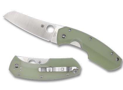 The Rock Lobster  Natural G-10 CPM M4 Exclusive Knife shown opened and closed.