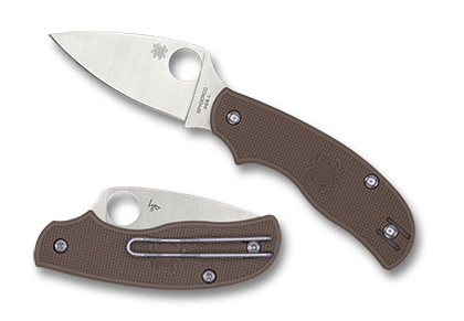 The Urban  Lightweight Brown AEB-L Sprint Run  Knife shown opened and closed.