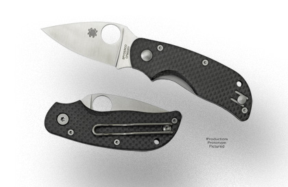 The Cat  Carbon Fiber Knife shown opened and closed.