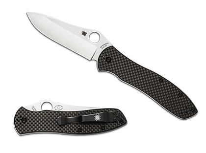 The Bradley Folder  2 Carbon Fiber Knife shown opened and closed.