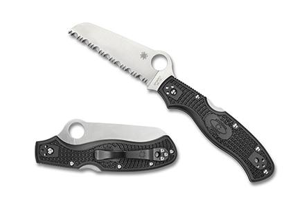 The Rescue  3 FRN Black Knife shown opened and closed.