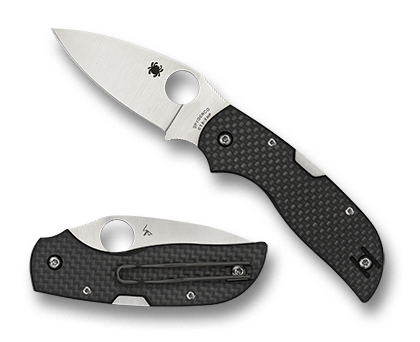The Chaparral  Carbon Fiber G-10 Laminate Knife shown opened and closed.
