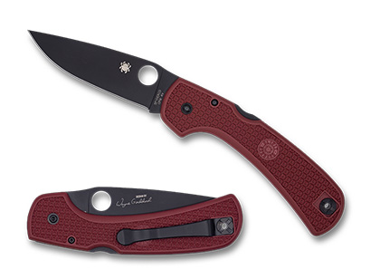 The Goddard Lightweight Red FRN CPM 4V Sprint Run  Knife shown opened and closed.