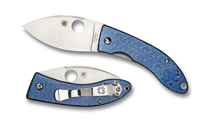 The Lil  Lum Nishijin Blue Sprint Run  Knife shown opened and closed.