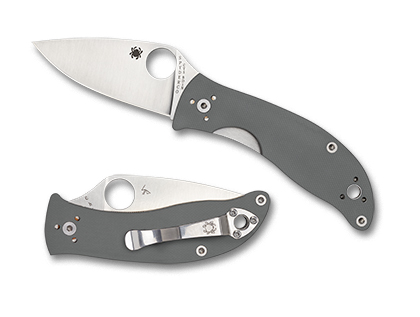 The Alcyone  G-10 Grey Knife shown opened and closed.