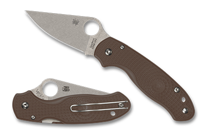 The PARA  3 LIGHTWEIGHT BROWN CPM  15V  SPRINT RUN  Knife shown opened and closed.