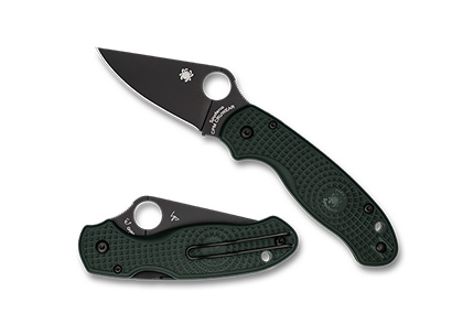 The Para® 3 Lightweight Deep Forest Green FRN CPM CRU-WEAR Black Blade Exclusive shown open and closed