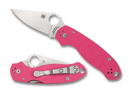 The Para® 3 Pink G-10 CPM S45VN Exclusive shown open and closed