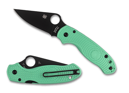 The Spyderco Para 3  Lightweight CPM  M4 Exclusive Knife shown opened and closed.