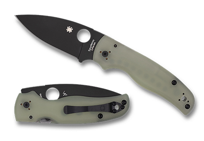 The Shaman  Natural G-10 CPM  M4 Black Blade Exclusive Knife shown opened and closed.