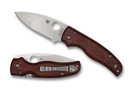 The Shaman  Pakkawood CPM REX 45 Exclusive Knife shown opened and closed.