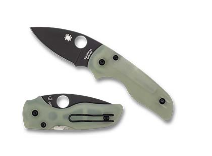 The Lil' Native® Natural G-10 CPM M4 Black Blade Exclusive shown open and closed