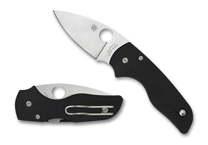 The Lil  Native  G-10 Black Knife shown opened and closed.