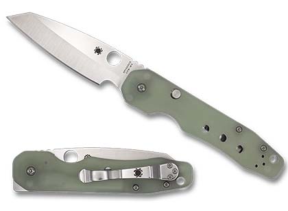 The Smock Natural G-10 CPM M4 Exclusive Knife shown opened and closed.