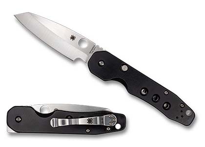 The Smock Smooth G-10 CPM 20CV Exclusive Knife shown opened and closed.